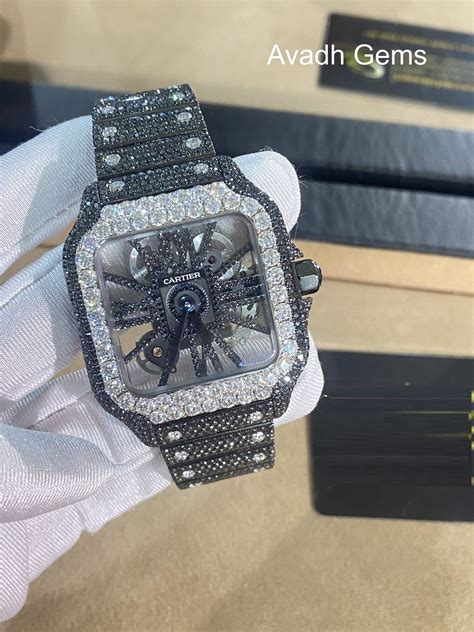 black cartier watch|cartier watch vvs diamonds.